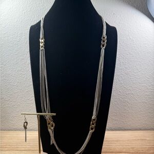 Premier Designs Mixed Metal Multi-Strand Statement Necklace & Earring Set